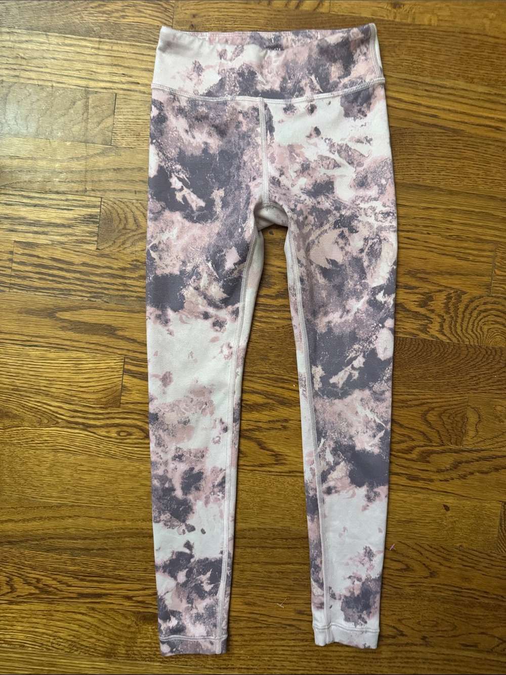 Athleta Girl Pink & Gray Marble-Print Kids Leggings size XS (6)